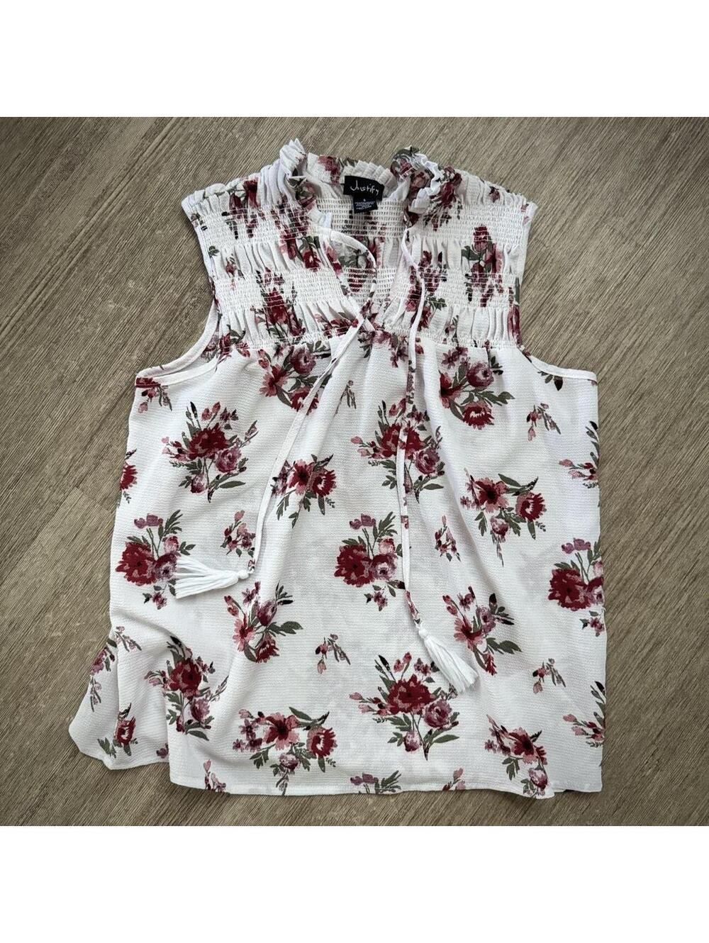 Justify Women's White and Multi Blous